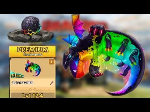 COLORCRUNCH Max  level 124 Titan Mode - New Premium Thunderpede - Dragons:Rise of Berk New Update