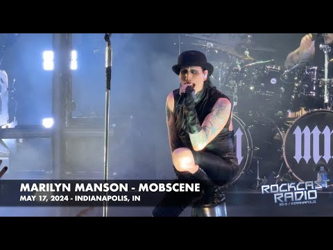 Marilyn Manson performs "Mobscene" in Noblesville, Indiana, on May 17, 2024
