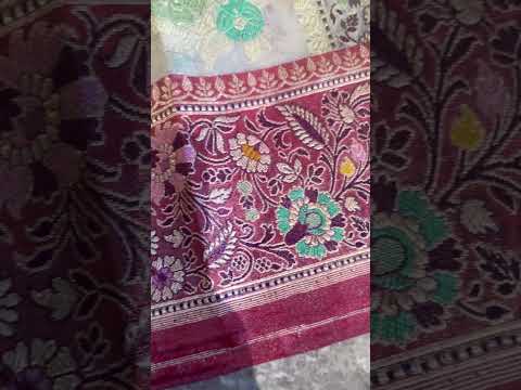 Tissue Katan Silk Multimeena Jangla Jaal Saree