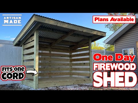 How To Build A Firewood Storage Shed In One Day / DIY Firewood Shed / Firewood Rack Build