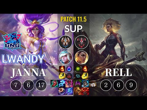 LNG lwandy Janna vs Rell Sup - KR Patch 11.5