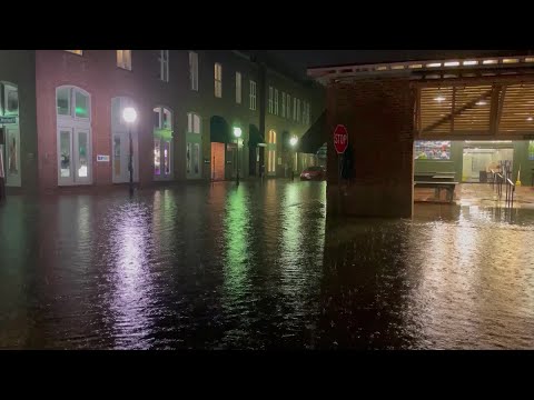 Saturday night flooding in downtown Charleston