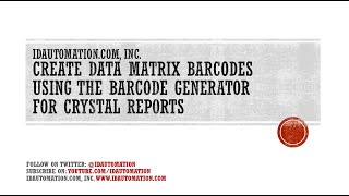 How to Create #DataMatrix #Barcodes using the Native Generator for Crystal Reports