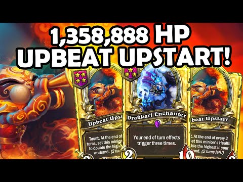 1 MILLION HP Golden Upbeat Upstart With Drakkari And The Walking Fort!! | Hearthstone Battlegrounds