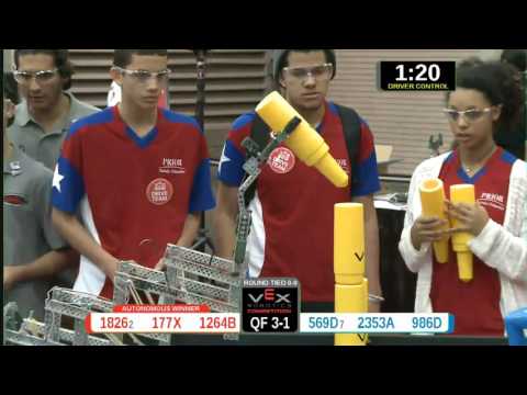 2015 VRC Math QF3-1 - 1826 177X 1264B vs 569D 2353A 986D - 86 to 70 - VEX Worlds 2015 - Math Divisi