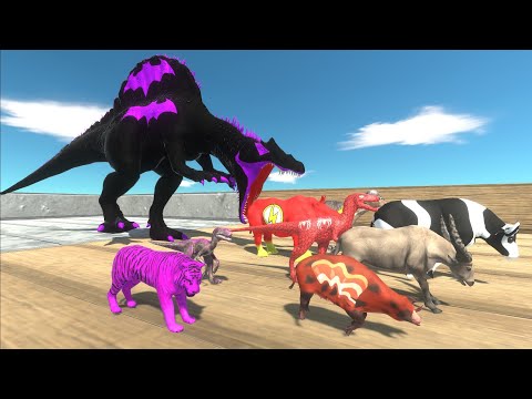 Escape from SPINOSAURUS BATGIRL - Animal Revolt Battle Simulator