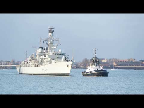 HMS Westminster returns home to Portsmouth December 2018