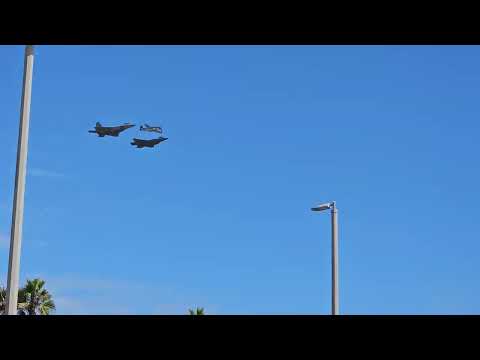 P-51, F-22, F-35 Heritage Formation flyby