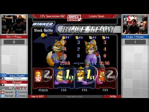 CFL Smackdown 142 Melee - Oaty + Panda vs Colbol + Harriet - Doubles Losers Semis
