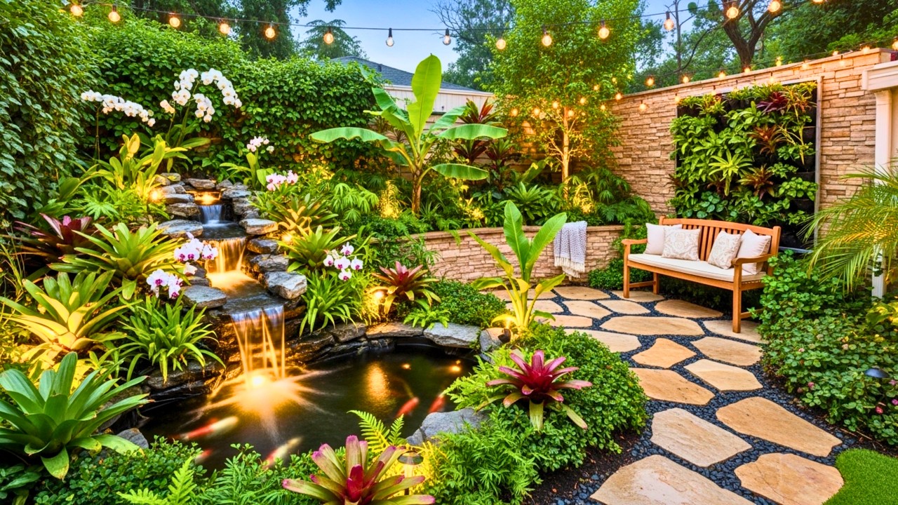 100+ Small Tropical Garden Ideas for Your Backyard Oasis: Lush Plants, Water Features & DIY Beauty