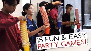 15 Fun &amp; Easy Party Games For Kids And Adults (Minute to Win It Party)