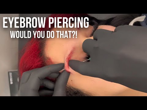 Eyebrow piercing 😳 WOULD YOU DO THIS? #shorts #piercing