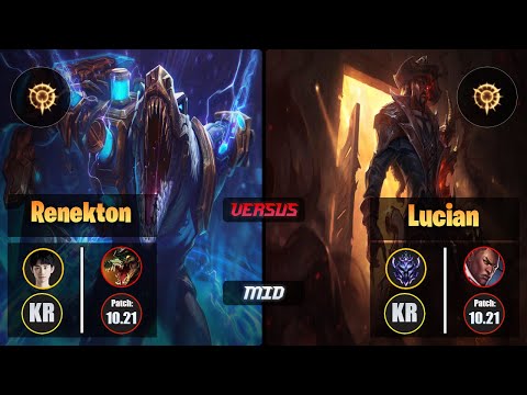 Doinb RENEKTON (Mid) [Press the Attack] VS LUCIAN - Diamond KR Patch 10.21