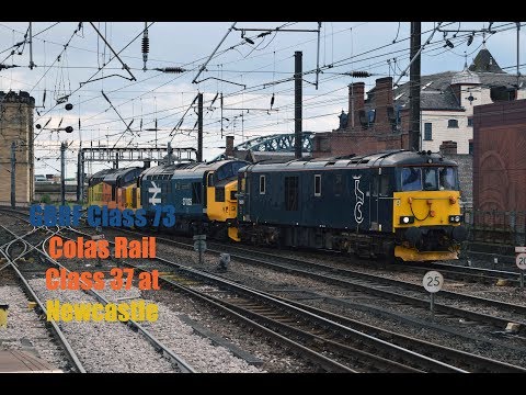 GBRF Class 73 Dragging Colas Rail class 37s Passes Through Newcastle Central Station