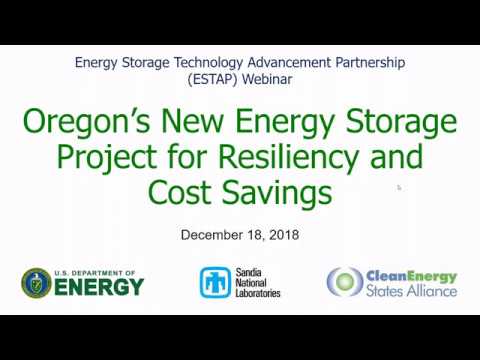 Oregon’s New Energy Storage Project for Resiliency and Cost Savings (12.18.2018)