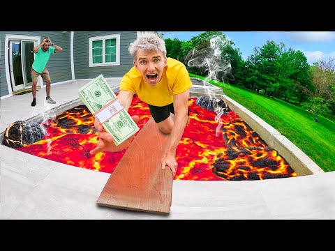 EXTREME FLOOR IS LAVA CHALLENGE!! (LAST TO FALL OFF PLANK WINS $10,000 MERCH)
