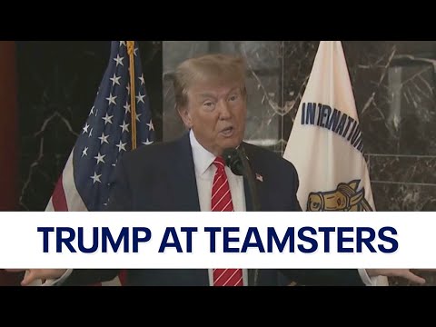 Trump speaks at annual Teamsters meeting in Washington, D.C.