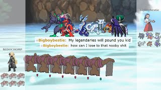 FULL CONKELDURR TEAM DESTROYED THIS NOOB LEGENDARY SPAMMER ON POKEMON SHOWDOWN !