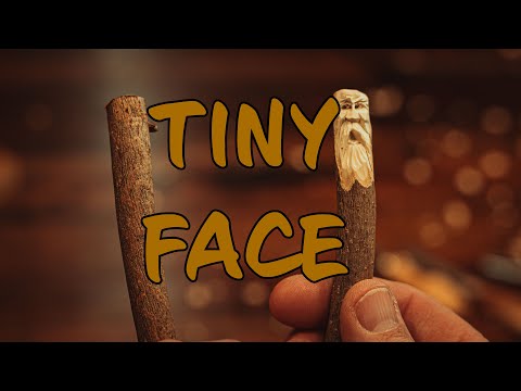 Tiny Wood Spirit Face || Stick Woodcarving