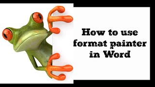 How to use format painter in Word