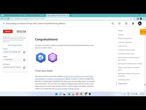 [NEW] - Autoscaling an Instance Group with Custom Cloud Monitoring Metrics - [GSP087]