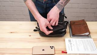 Сумка месенджер 14578 шкіряна Vintage чорна