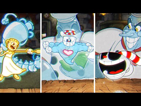 Cuphead Vs. Mugman Vs. Ms.Chalice Super Attacks Comparison - Cuphead DLC