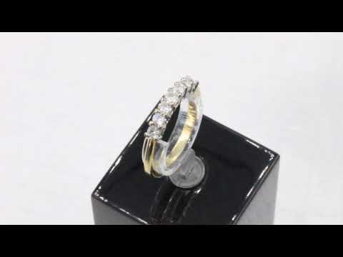 18ct Yellow Gold 0.5ct Diamond Half Eternity Ring Size O 3.2g - 0242011