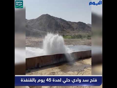 بالفيديو .. فتح سد وادي حلي لمدة 45 يوم بالقنفذة