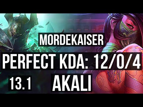 MORDEKAISER vs AKALI (TOP) | 12/0/4, 2.7M mastery, Legendary, 600+ games | KR Diamond | 13.1