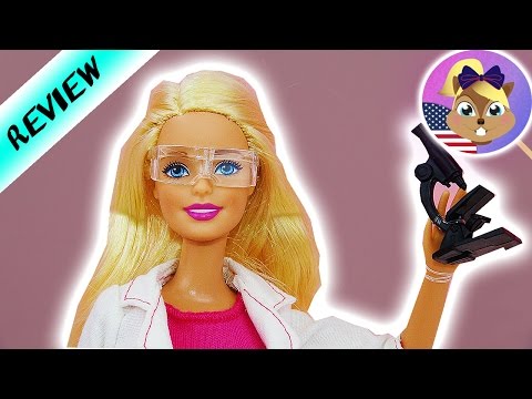 Barbie scientist - researcher with coat, safety goggles and microscope - Review