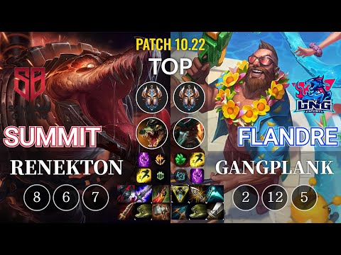 SB Summit Renekton vs LNG Flandre Gangplank Top - KR Patch 10.22