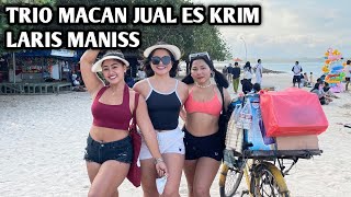 Download lagu TRIO TIGER SELLING ICE CREAM ON SANUR BEACH, SO FUN mp3