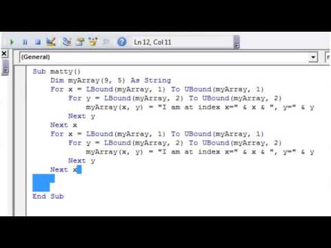 Excel 2010 VBA Tutorial 24   looping through a multi dimensional array