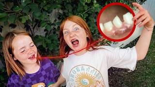 Niko's First WiGGLE TOOTH!! Family Walk with Funny Challenge we made! Playing Sims then Pool Party