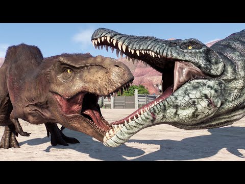 T-REX vs ALL CARNIVORE DINOSAURS - Jurassic World Evolution 2