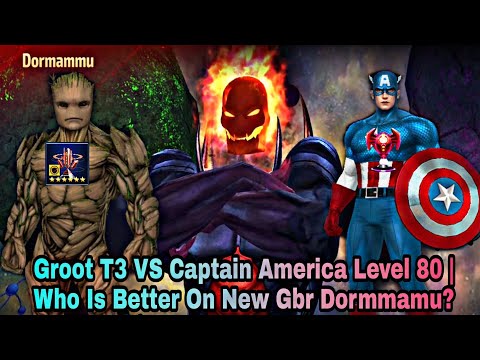 Groot T3 VS Captain America Level 80 | Who Is Better On New Gbr Dormmamu? - Marvel Future Fight