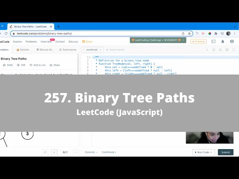 Leetcode 257 Binary Tree Paths Easy Javascript