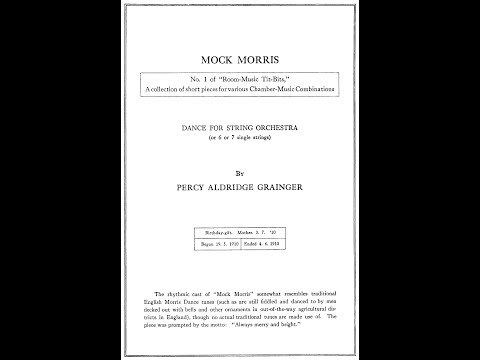 Percy Grainger - Mock Morris (String Orchestra Version) [Score]