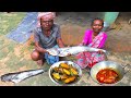 BIG SIZE RIVER FISH CUTTING COOKING Tribal Village Cooking