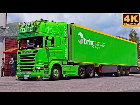 [G29] ETS2 (4K 60FPS) | POMEZANIA | SCANIA R580 V8 (open pipe) | PIEKLO - MALBORK PIASKI