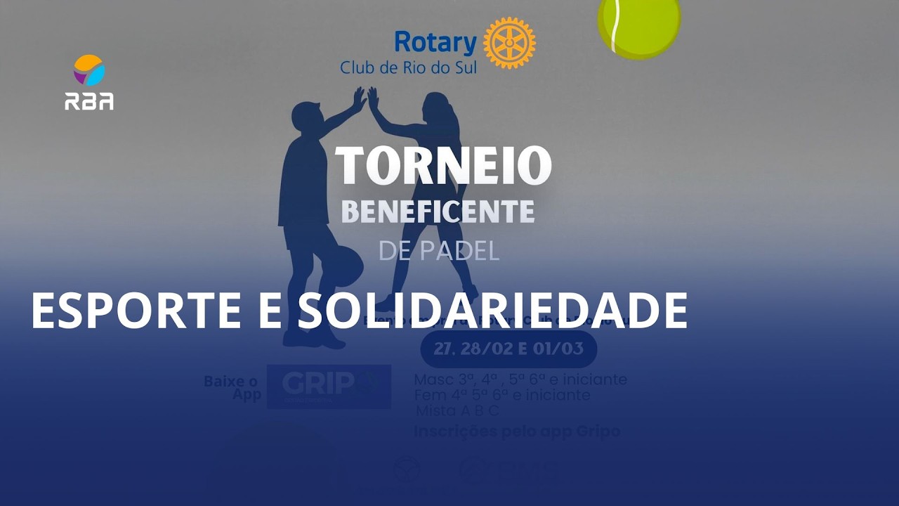 Torneio beneficente de padel em Rio do Sul quer arrecadar recursos para compra de 20 máquinas para Renal Vida