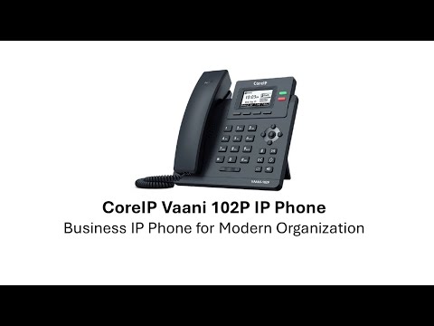 CoreIP Vaani 102P SIP Landline Phone/IP Telephone/Voip Telephone - 2 Line Basic with POE