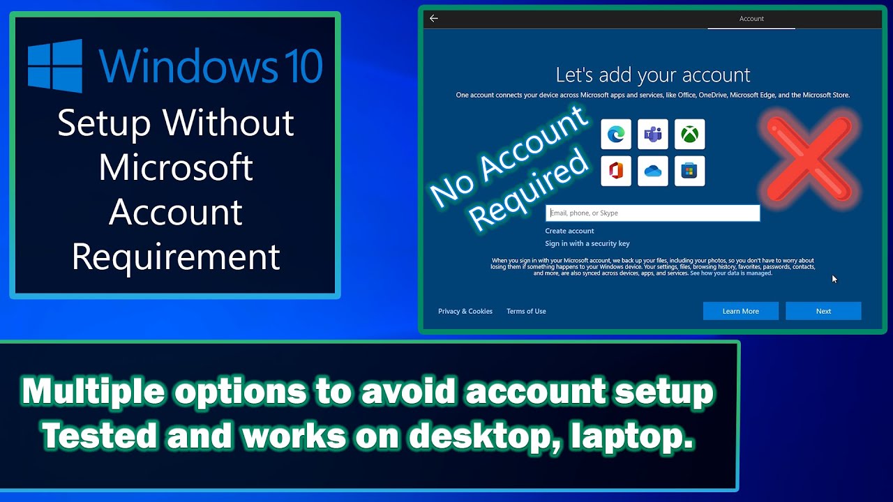 Windows 10 Setup Without Microsoft Account Requirement (7 Ways to Skip This) #windows10