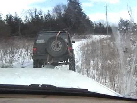 Winter Jeeping Off Roading Ontario Canada...Winter wheelin 2007 Part1