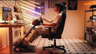 Folding Racing Simulator Wheel Stand with Gear Shifter LRS10-BS02