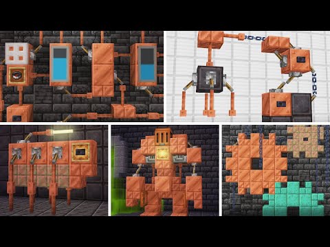 12 Minecraft Steampunk and Industrial build hacks (Minecraft 1.17: Copper build ideas #2)
