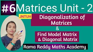 M1 JNTUH | Diagonalization | Eigen Values, Eigen Vectors with concept of Diagonalization | Matrices