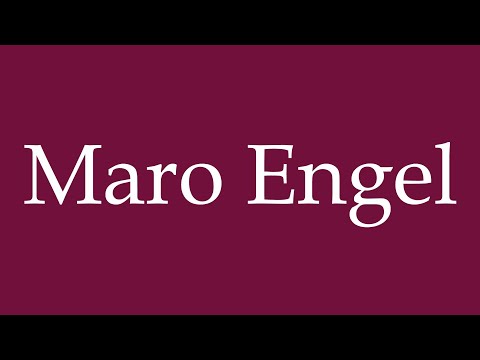 How to Pronounce ''Maro Engel'' Correctly in German
