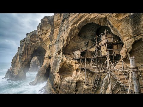 Solo Survival 30 Days: Building a Shelter on a Dangerous Rock Face Using Primitive Tools
